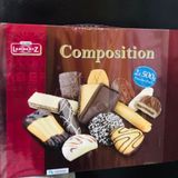 Hộp bánh phủ bọc Chocolate Composition 1kg, của Đức, 15 loại bánh.