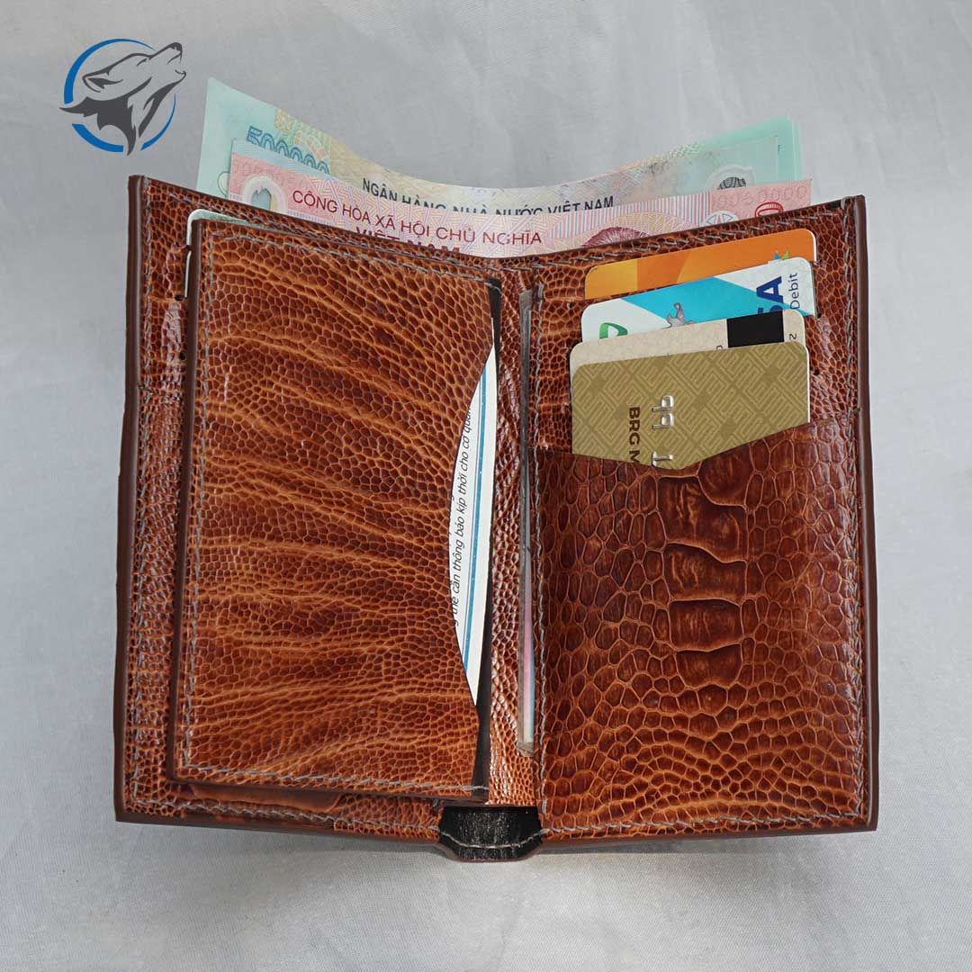 Ví Đứng Nam Da Đà Điểu Hai Mặt VDD-012