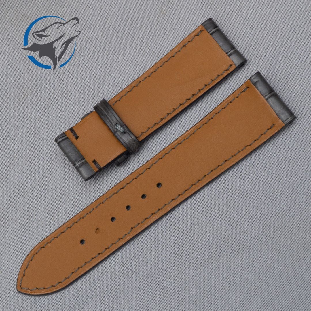 Dây Da Đồng Hồ Cá Sấu Xám DDH-CS047