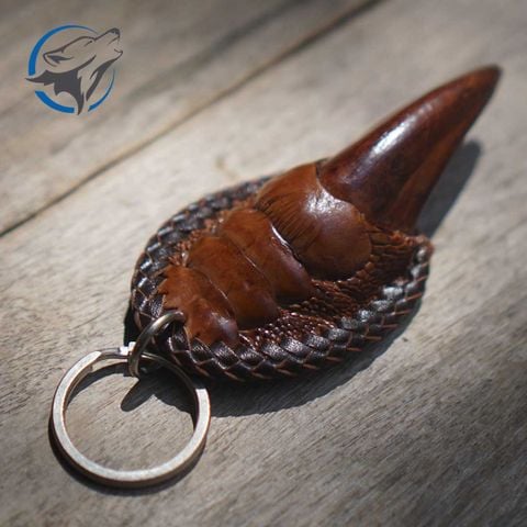 Móc Khóa Móng Chân Đà Điểu Màu Vàng Bò