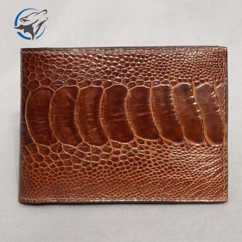 Ví Da Nam Đà Điểu 2 Mặt Handmade VDD-010