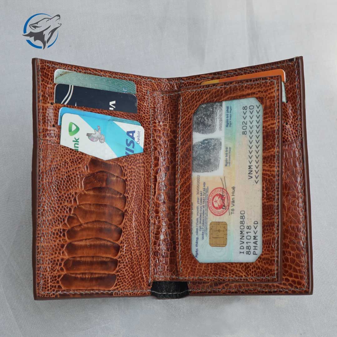 Ví Đứng Nam Da Đà Điểu Hai Mặt VDD-012