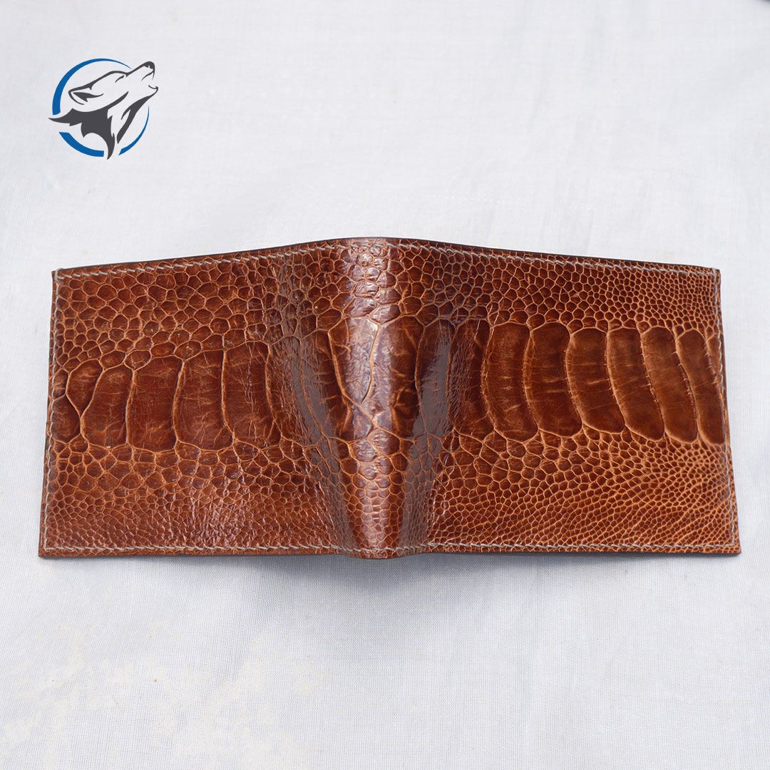 Ví Da Nam Đà Điểu 2 Mặt Handmade VDD-010