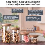 Hũ 5 món đựng đồ khô nắp gỗ cao cấp