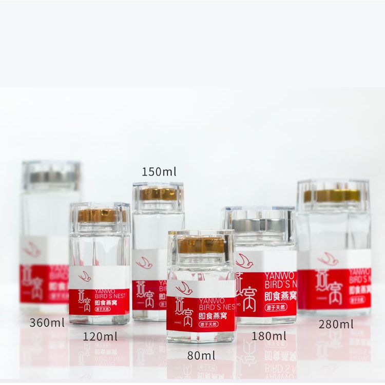 Hũ thủy tinh lục giác 180ml