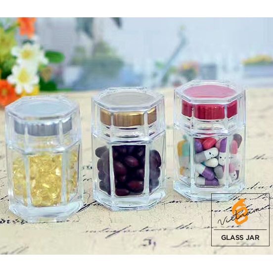 Hũ thủy tinh lục giác 80ml