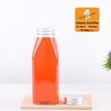 Chai thủy tinh vuông nắp nhôm 350ml