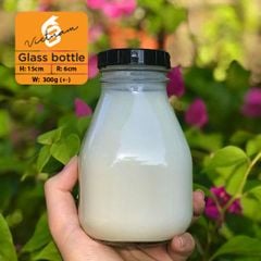 Chai thủy tinh vuông lùn nắp nhựa 500ml