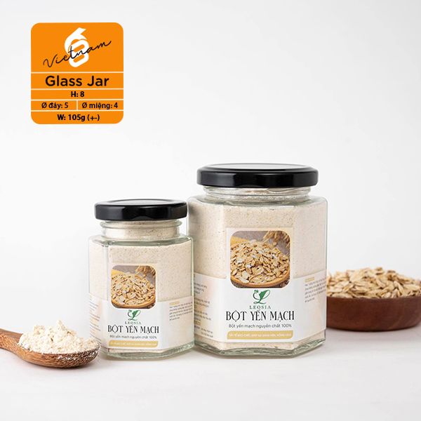 Hũ thủy tinh lục giác nắp thiếc 100ml