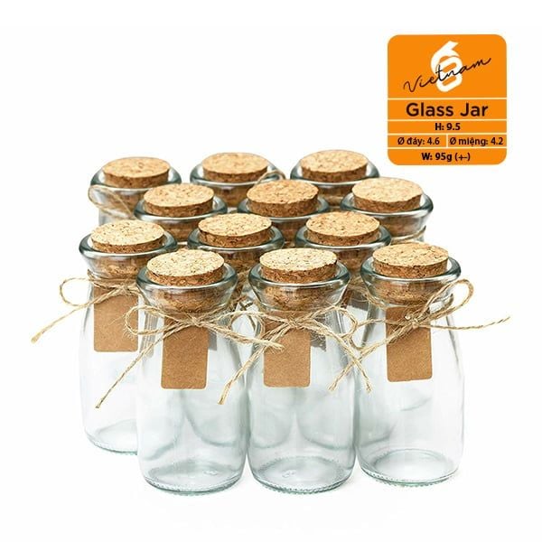 Hũ thủy tinh pudding cao nắp gỗ 100ml