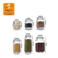 Hũ thủy tinh vuông nắp khóa 2000ml