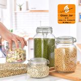 Hũ thủy tinh vuông nắp khóa 750ml