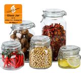 Hũ thủy tinh vuông nắp khóa 750ml