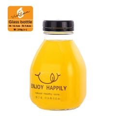 Chai thủy tinh vuông lùn 300ml nắp nhựa