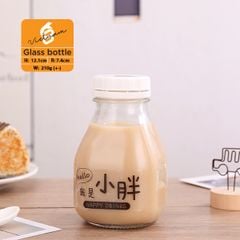 Chai thủy tinh vuông lùn nắp nhựa 300ml