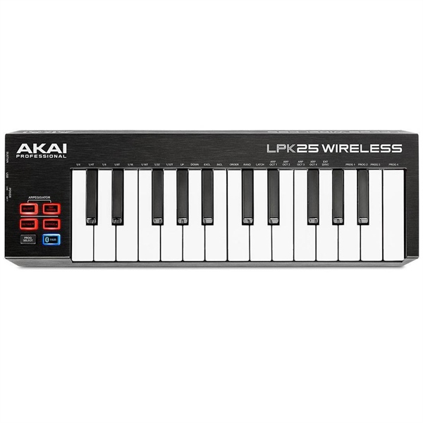 AKAI Professional LPK25 Wireless – Clavier Maître MIDI Bluetooth Ultra-Portable 25 Touches Sensibles, Parfait Pour IOS, Mac, PC Et Création Nomade