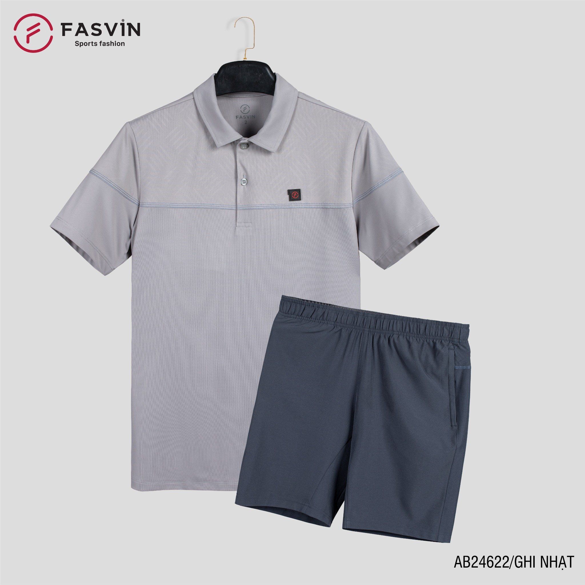  Bộ quần áo thể thao nam FASVIN AB24622 chất vải mềm nhẹ co giãn thoải mái 