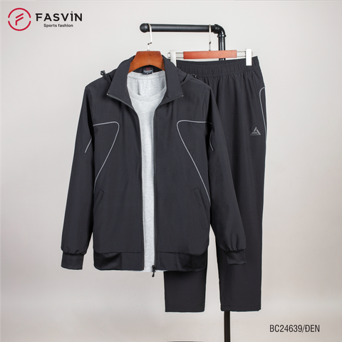  Bộ quần áo gió nam 2 lớp có mũ FASVIN BC24639 vải thể thao cao cấp lót vải thun hàng chính hãng 