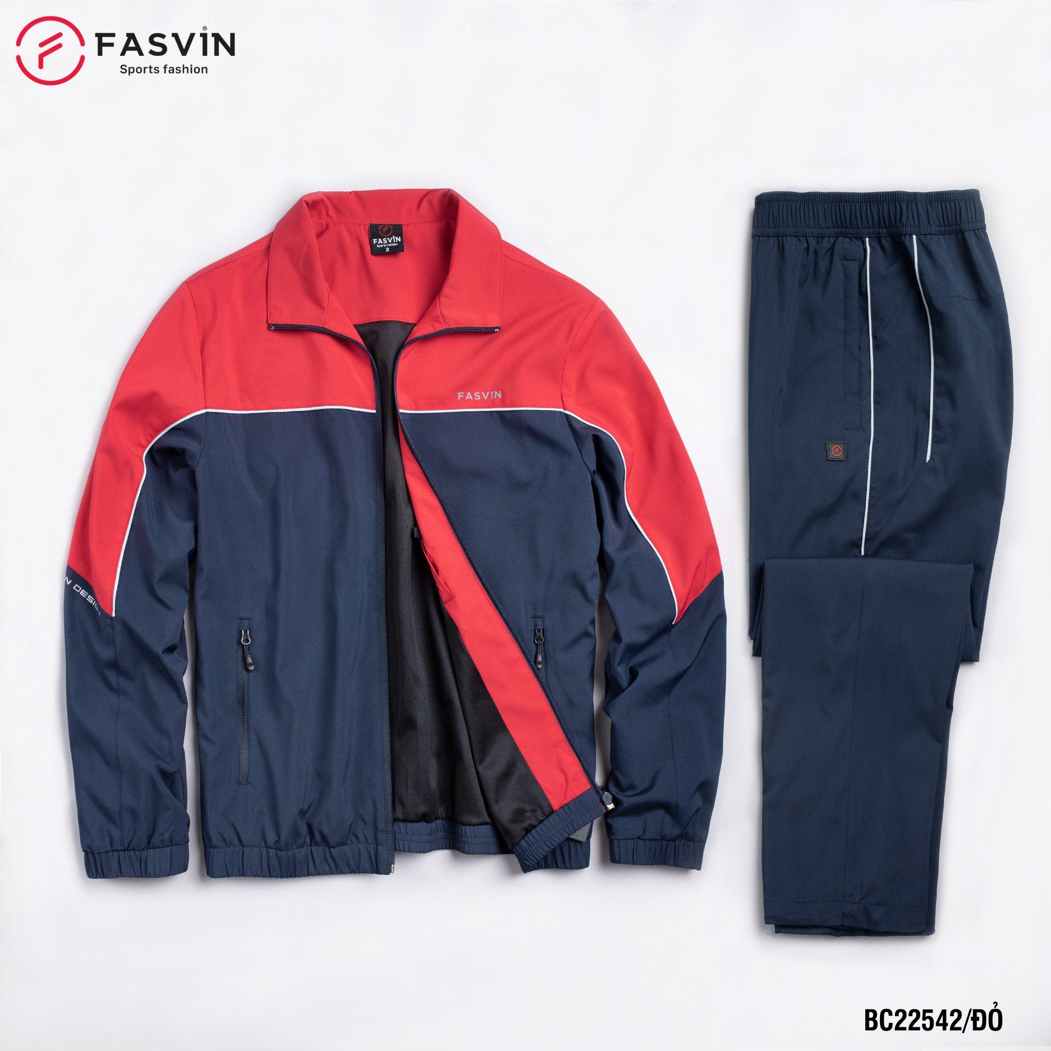  Bộ thể thao nam Fasvin chất vải gió chun 2 lớp co giãn mềm mại BC22542 
