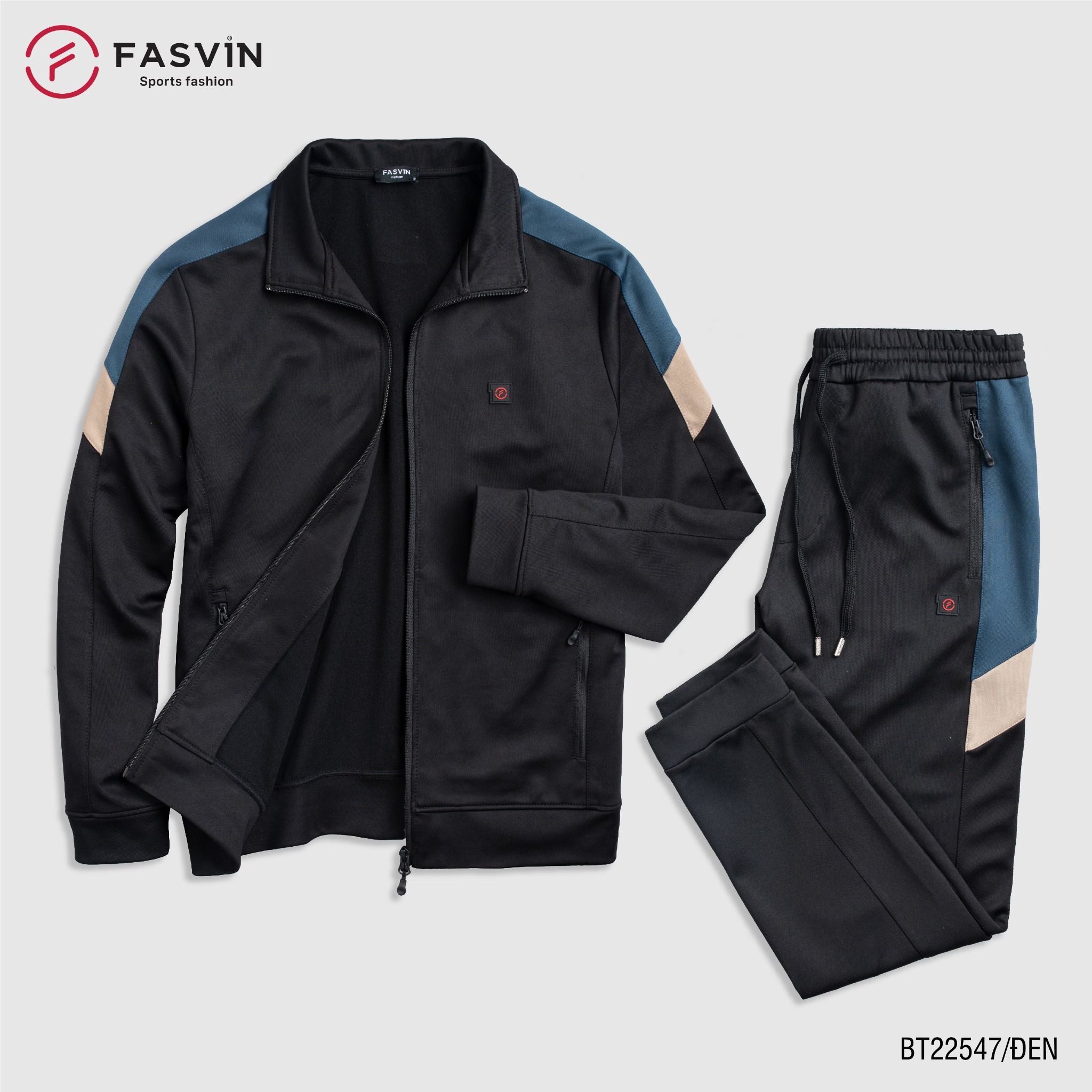  Bộ quần áo thể thao nam Fasvin vải thun 01 lớp co giãn thoải mái BT22547 