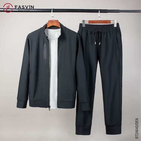  Bộ quần áo thể thao nam chất nỉ thun 01 lớp Fasvin BT24640 vải Nylon cao cấp co giãn thoải mái chất lượng tốt 