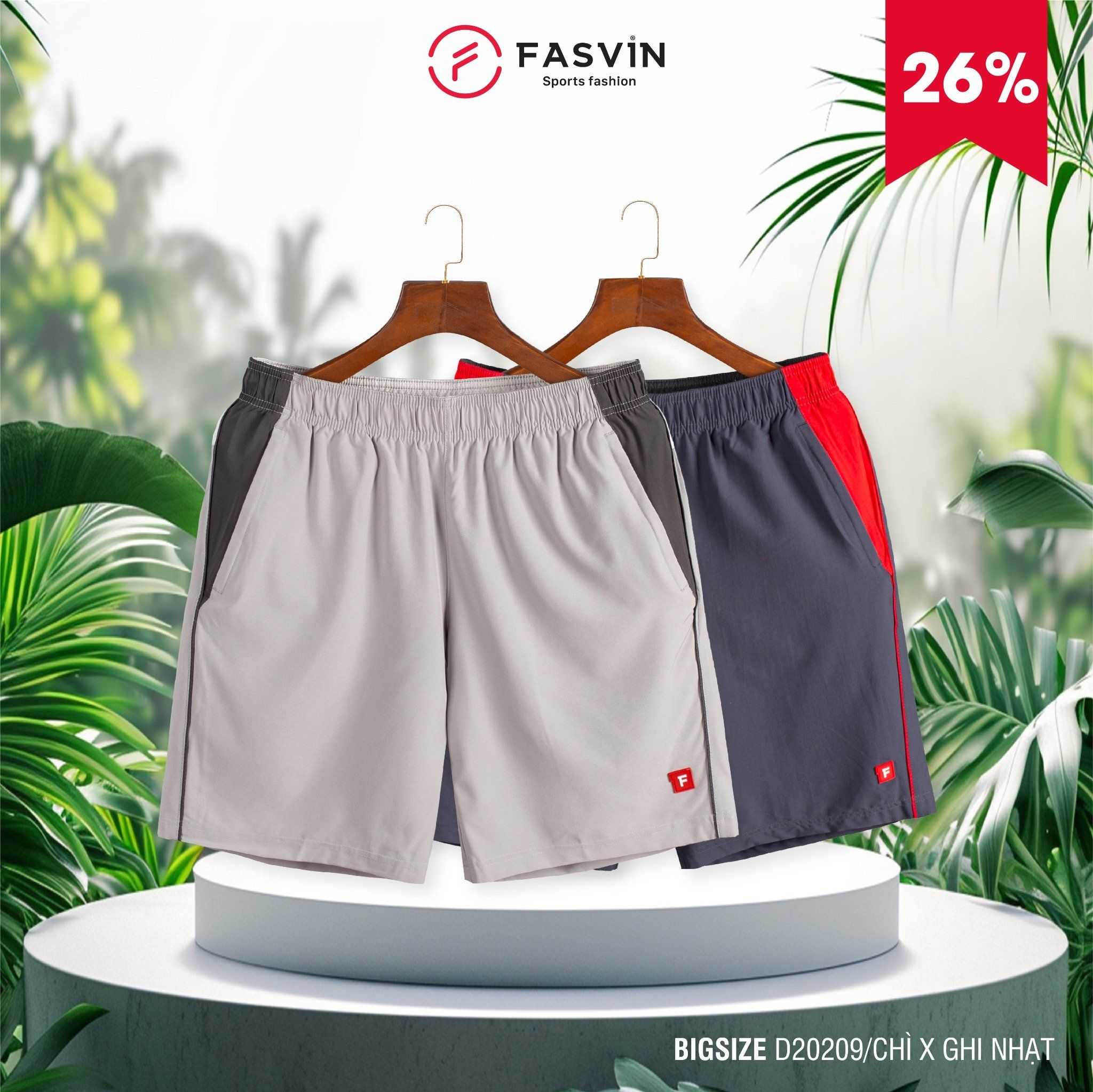  Combo Quần đùi nam Big Size Fasvin D20209 x D20210 