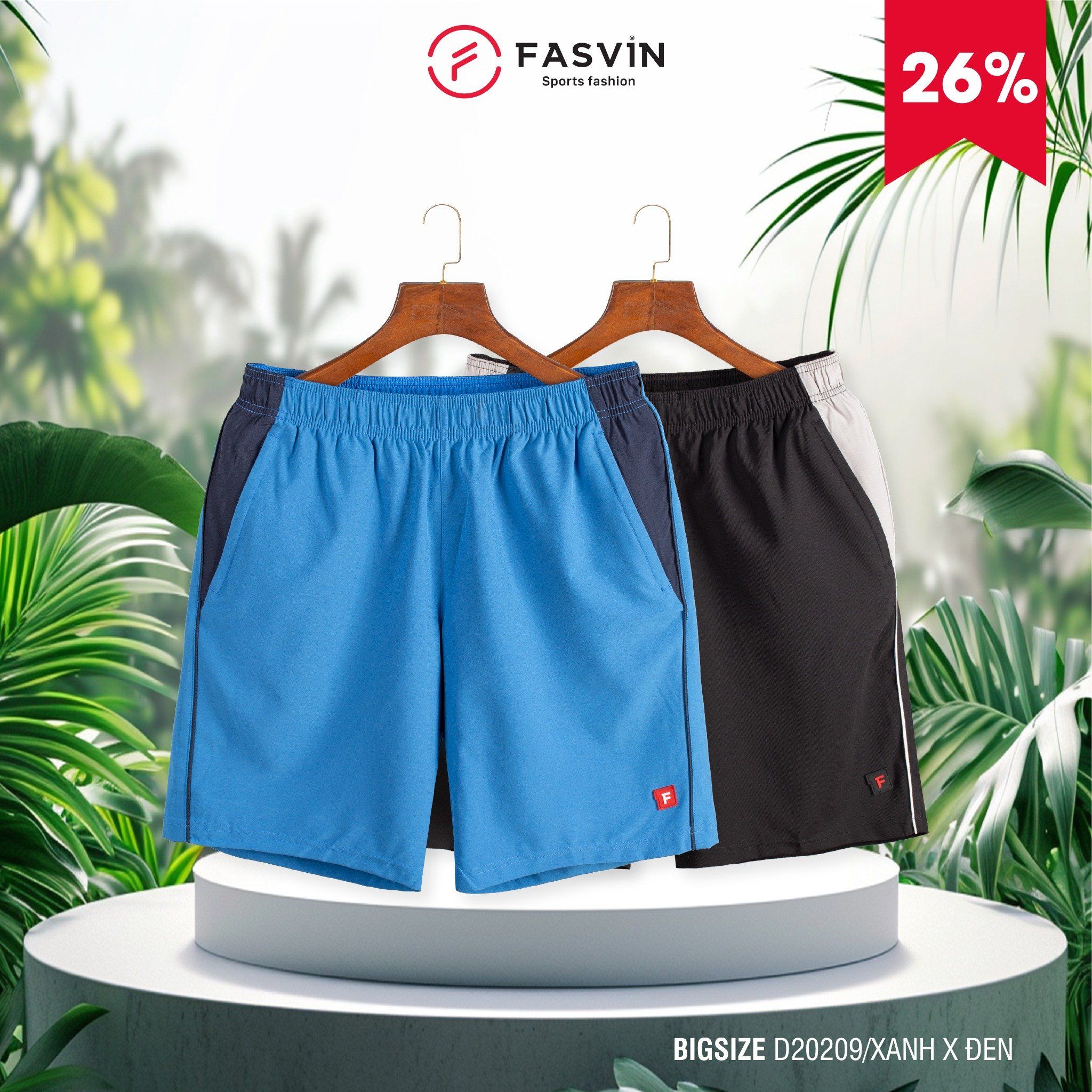  Combo Quần đùi nam Big Size Fasvin D20209 x D20210 