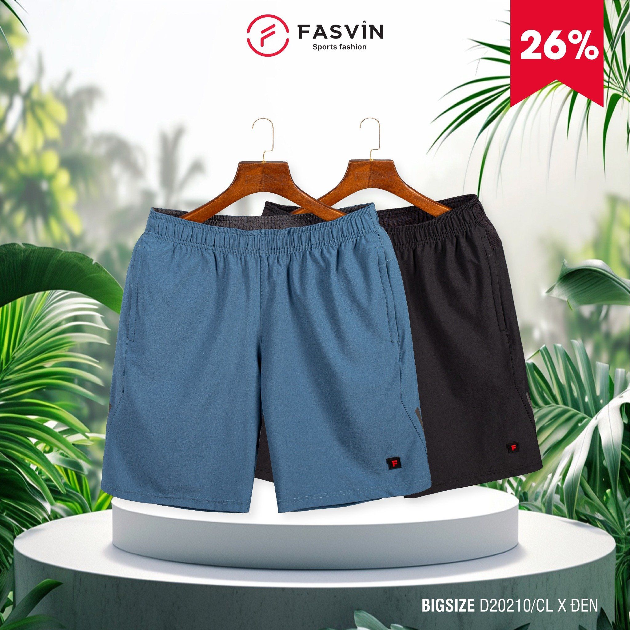  Combo Quần đùi nam Big Size Fasvin D20209 x D20210 