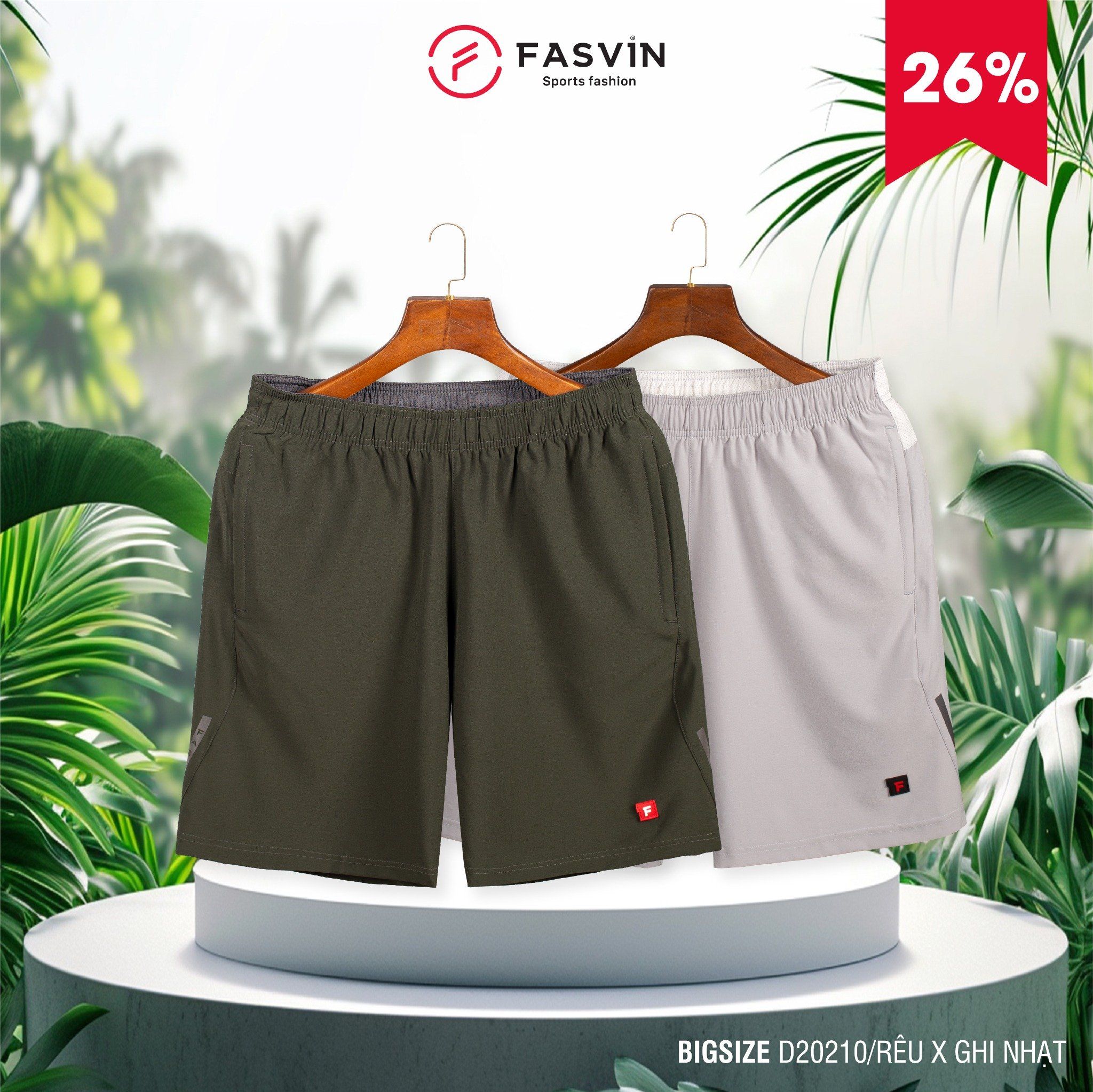  Combo Quần đùi nam Big Size Fasvin D20209 x D20210 