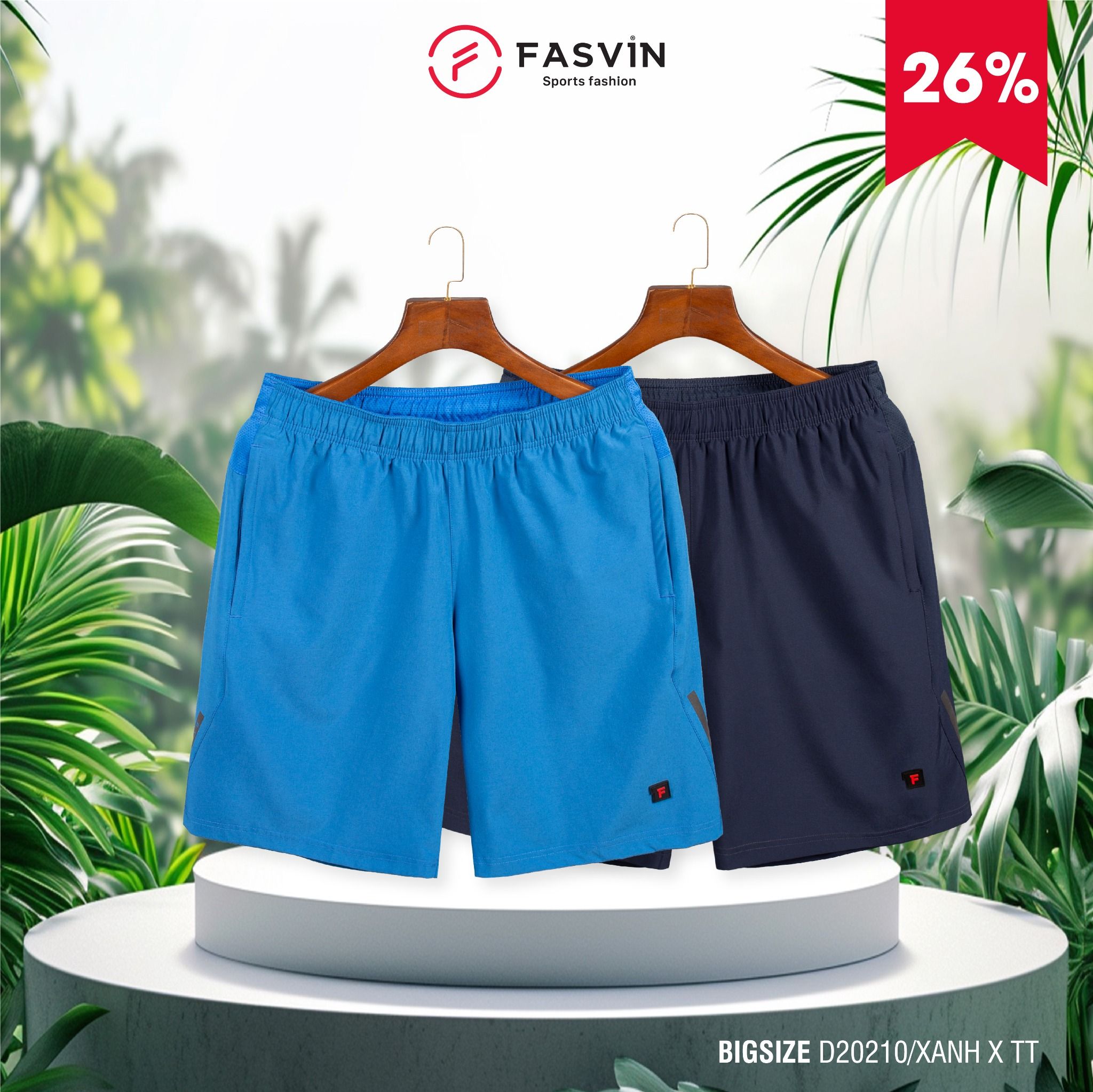  Combo Quần đùi nam Big Size Fasvin D20209 x D20210 