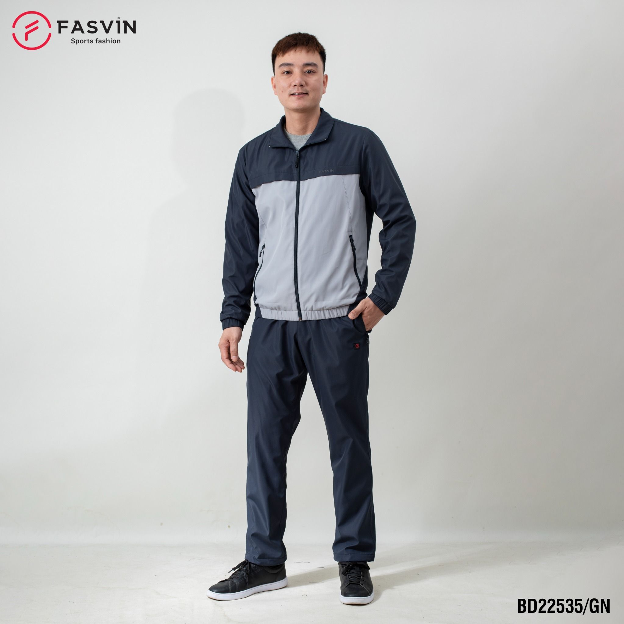  Bộ quần áo thể thao nam chất vải gió dán 02 lớp dày dặn ấm áp FASVIN BD22535 