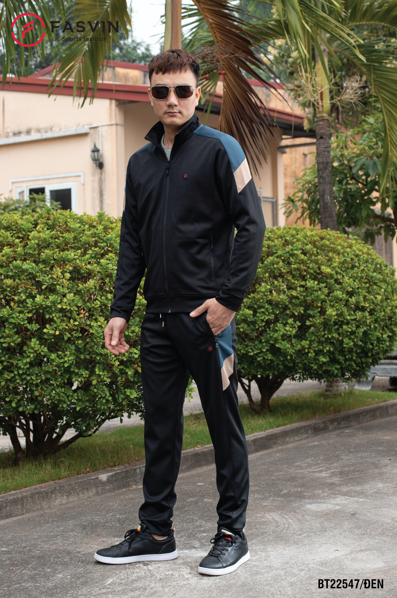  Bộ quần áo thể thao nam Fasvin vải thun 01 lớp co giãn thoải mái BT22547 