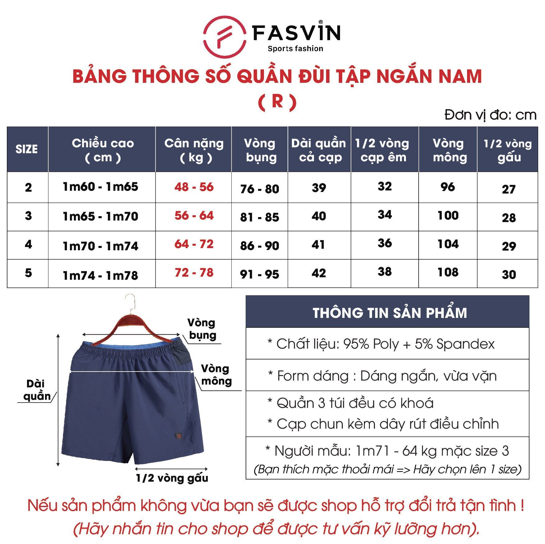  Quần đùi nam ngắn chạy bộ Fasvin R24612 vải Dù Gió nhẹ mát tiện dụng thể thao hay mặc nhà 