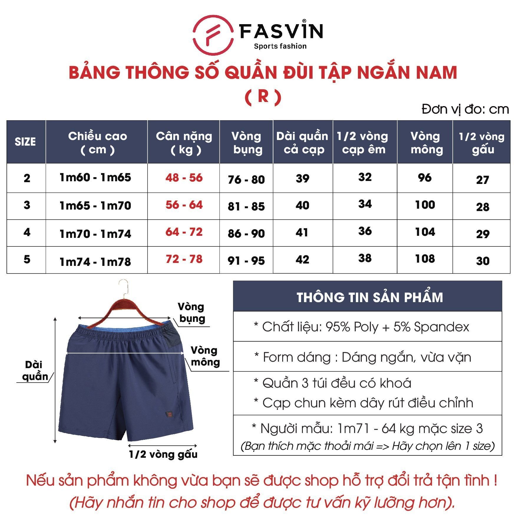  Quần đùi nam ngắn chạy bộ Fasvin R24611 vải Dù Gió nhẹ mát tiện dụng thể thao hay mặc nhà 