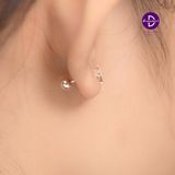  Hoa Tai Bạc 925 - Bông Tai Thánh Giá Cross Dottie Stud Chuôi Bi Vặn 2234BTT 