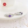 Amethyst Heart Line Silver Ring - Nhẫn Bạc 925 Đá Thạch Anh Tím 002SR