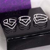  V Double Line Sterling Silver Ring - Nhẫn Bạc 925 Kiểu Chữ V Line Đôi 1046NT 