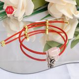  Vòng đá dây cứng Lu Thống Chiêu Tài - Thạch Anh Hồng Phối Charm Bạc 925 - Gemstone Bracelets Ddreamer 