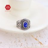  Lapis GemstoneThick Silver Ring - Nhẫn Bạc 925 Đá Lapis Bản To 245SR 