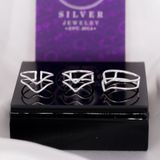  V Double Line Sterling Silver Ring - Nhẫn Bạc 925 Kiểu Chữ V Line Đôi 1046NT 