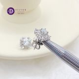  Bông Tai Nữ Đính Đá Moissanite 4li - Bông Tai Moissanite Bạc 925 - Square Baguette Moissanite Earrings - MBT026 