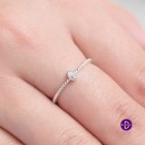  Nhẫn Bạc 925 Đính 1 Viên Đá Giọt Nước Màu Trắng Xinh Xắn - Teardrop Stone Silver Ring 1999NH 