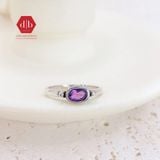  Amethyst Oval Gemstone Silver Ring - Nhẫn Đá Thạch Anh Tím 069SR 