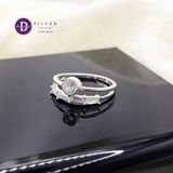  Promise Ring - Nhẫn Bạc 925 - Nhẫn 5 Viên Baguette Chéo Đai 1 Line Đá 2572NH 