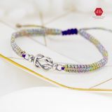  Vòng Tay Dây Thắt Mermaid Charm Bạc Nút Đồng Tâm 