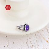  Nhẫn Amethyst Thạch Anh Tím Mirror Gem Đai V - 033SR 