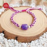  Vòng Dây Thắt Đá Lu Thống Măt Rồng Tím Charoite Và Charm Bạc  925 - Vòng Thắt Dây Thủ Công Đá Phong Thủy 