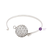  Kiềng Bạc 925 Oxy Hoá Đen Cá Tính Mặt Hoa Văn Đặc Biệt - Pattern Circle Silver Bangle - K200 