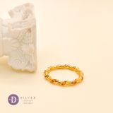  Ribbon Twist Minimal Ring - Nhẫn Bạc Xi Vàng - Nhẫn Trơn Xoắn To Dày - 1931NT 