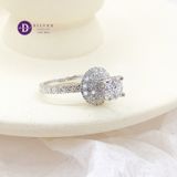  Nhẫn Đá Moissanite Đá Chủ 6.3li - Chop Halo Tròn - Nhẫn Bạc 925 Cao Cấp Đính Moissanite 6mm Sterling Silver Ring 